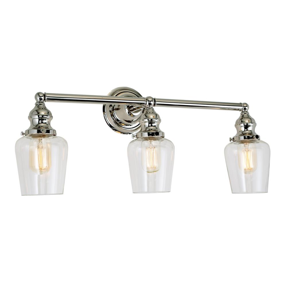 JVI Designs 1212-15 S9 Union Square Three Light Liberty Bathroom Wall Sconce  in Polished Nickel